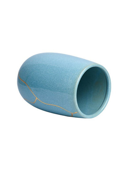 Blue Textured Ceramic Vase