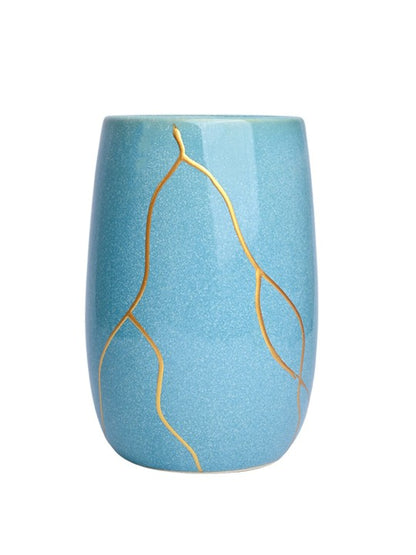 Blue Textured Ceramic Vase