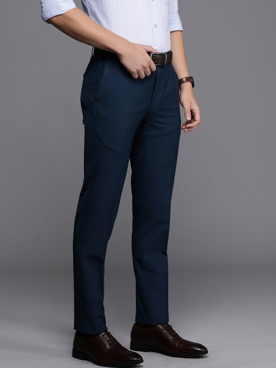 Men Mid-Rise Slim Fit Formal Trousers