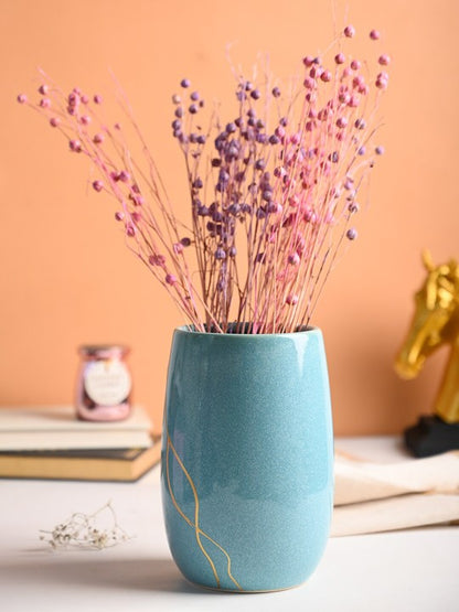 Blue Textured Ceramic Vase