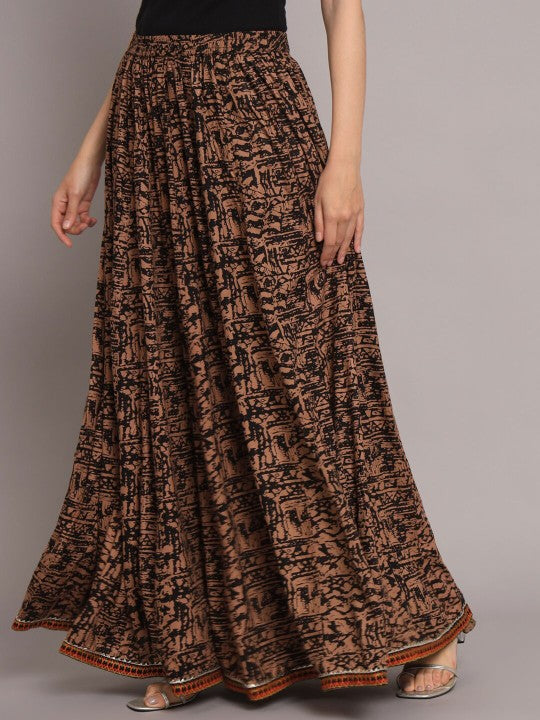 Abstract Printed Maxi Skirts