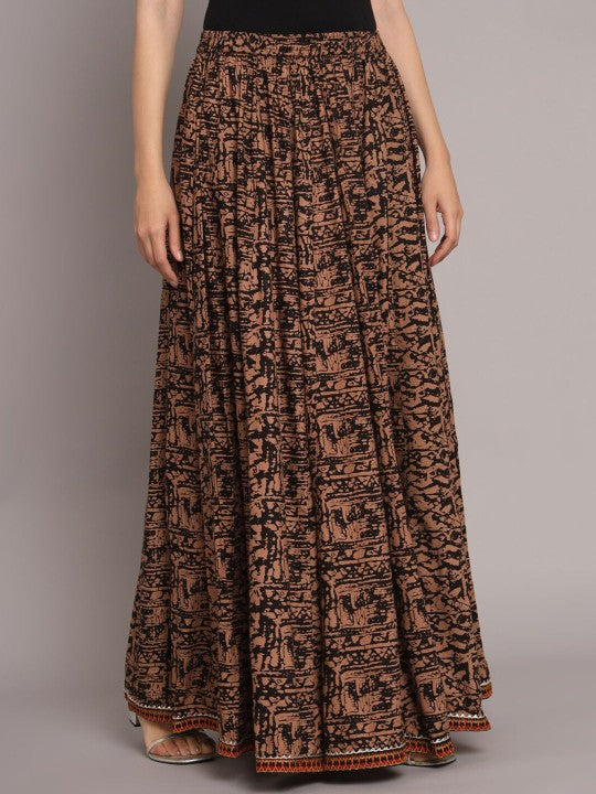 Abstract Printed Maxi Skirts