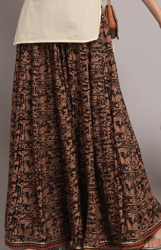 Abstract Printed Maxi Skirts