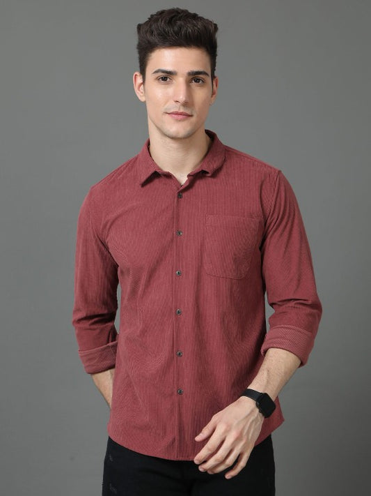 Men Slim Fit Opaque Striped Casual Shirt