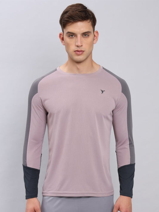 Colourblocked Raglan Sleeves Antimicrobial Slim Fit Sports T-Shirt