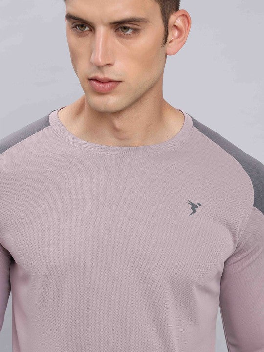 Colourblocked Raglan Sleeves Antimicrobial Slim Fit Sports T-Shirt