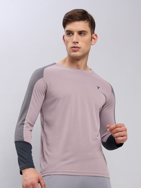 Colourblocked Raglan Sleeves Antimicrobial Slim Fit Sports T-Shirt