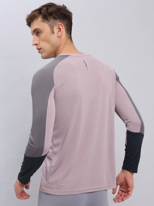 Colourblocked Raglan Sleeves Antimicrobial Slim Fit Sports T-Shirt